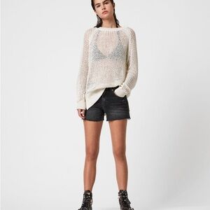 AllSaints Mesh Metallic Crew Jumper Sweater